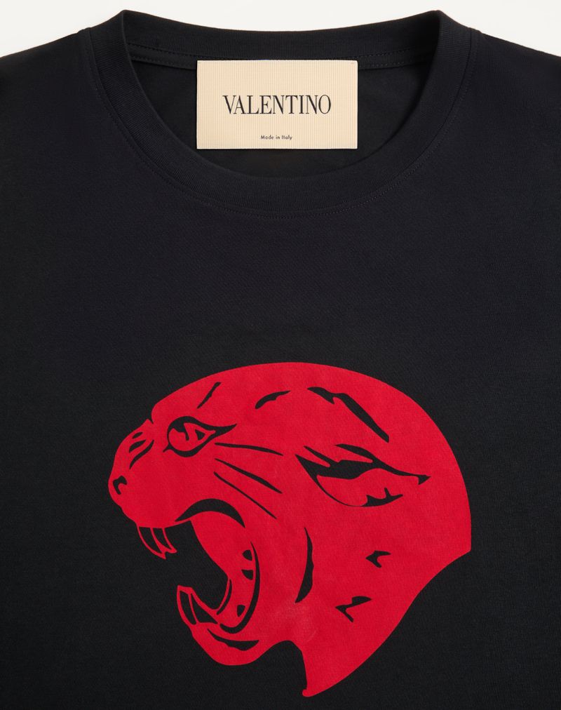 Valentino bomulds-T-shirt med panterprint