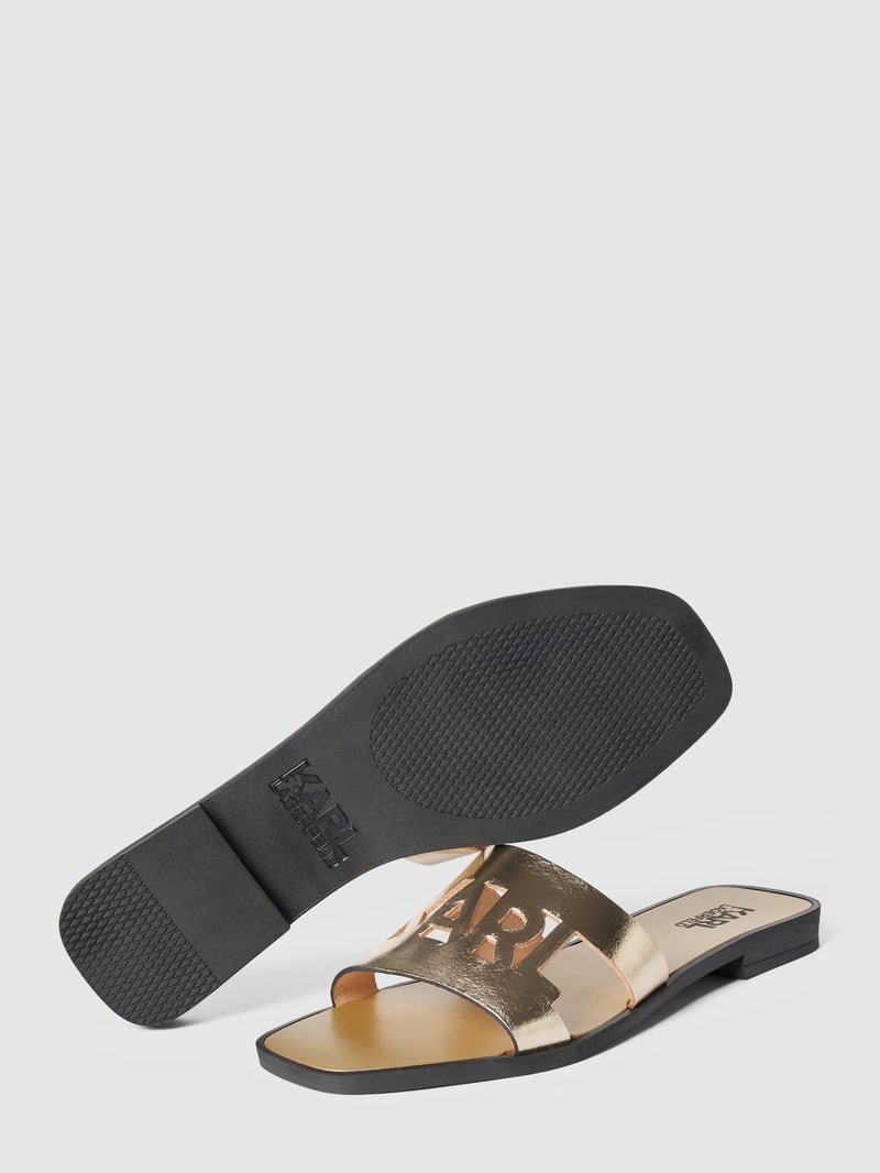 Pantoletten im Metallic-Look Modell 'SKOOT' in gold