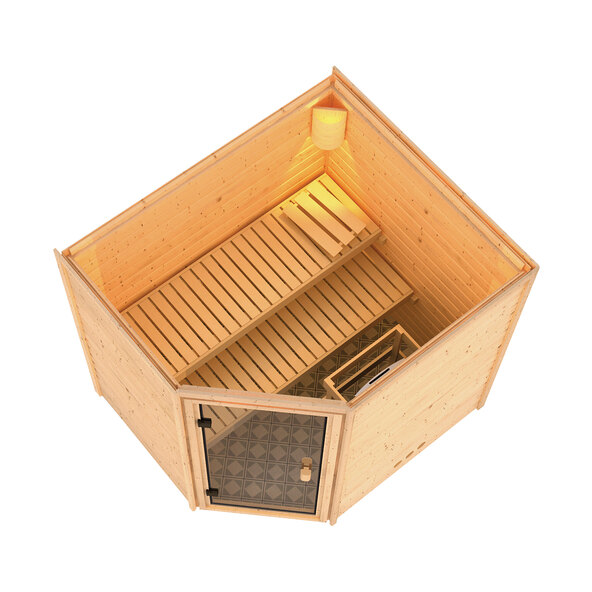 Sauna-Set Vera, naturbelassen mit Ofen 4,5 kW