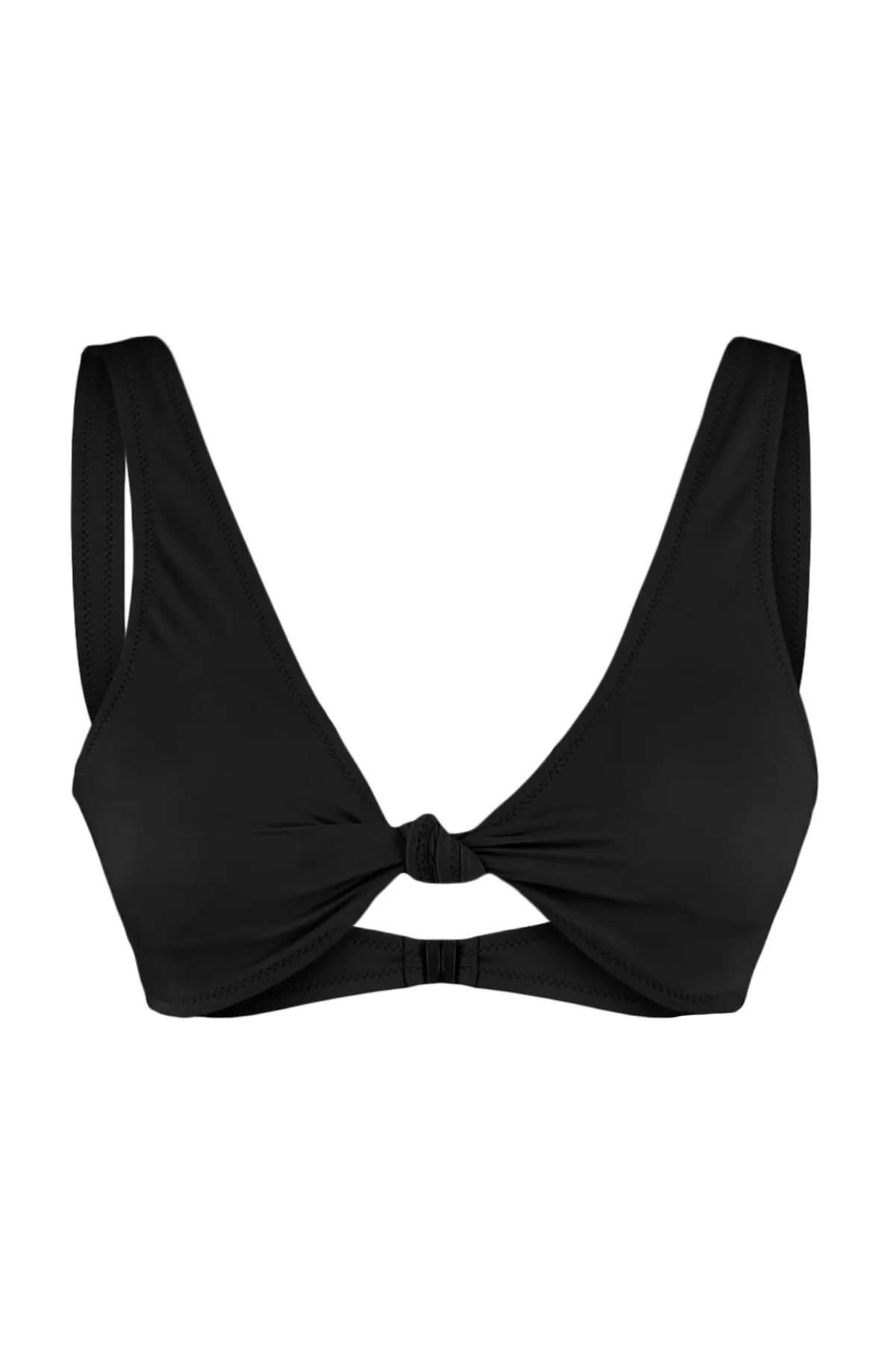 Trendyol Collection  Schwarzes Triangel-Bikinioberteil mit Knoten TBESS23BU00334