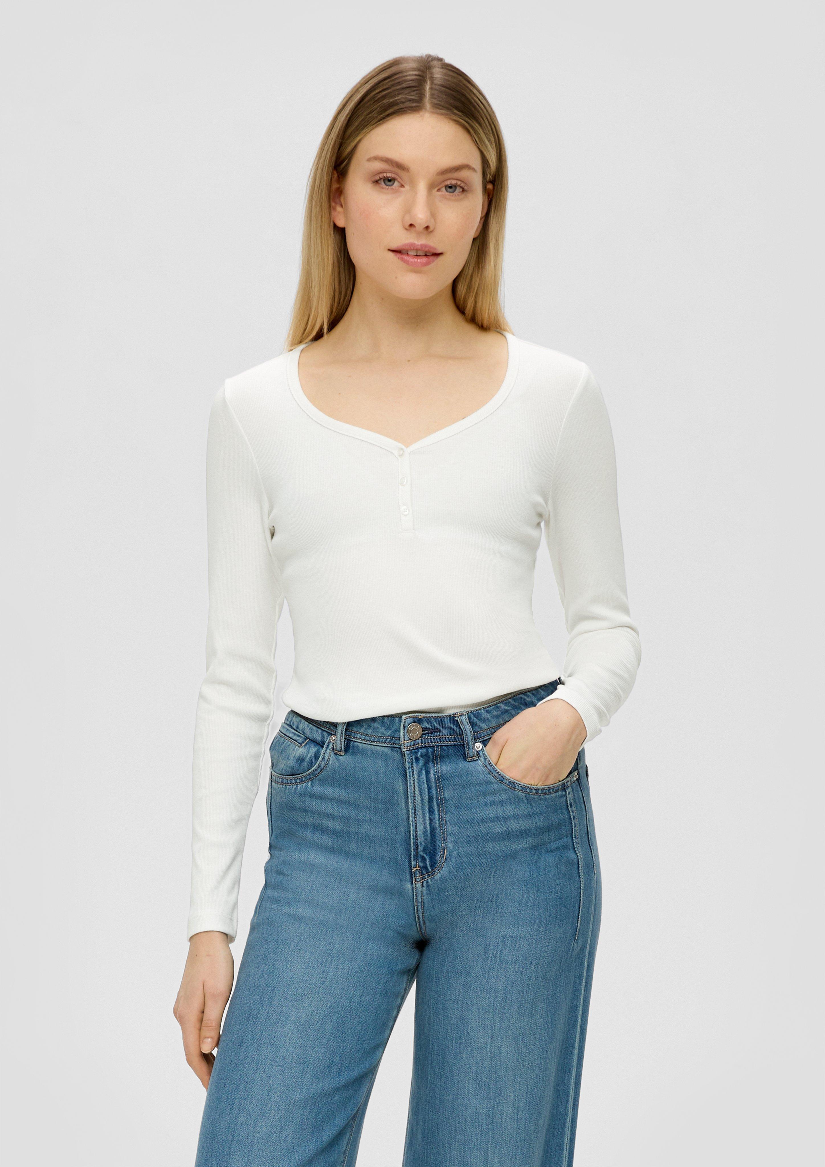 Rippshirt mit Knopfleiste  2145528-0210