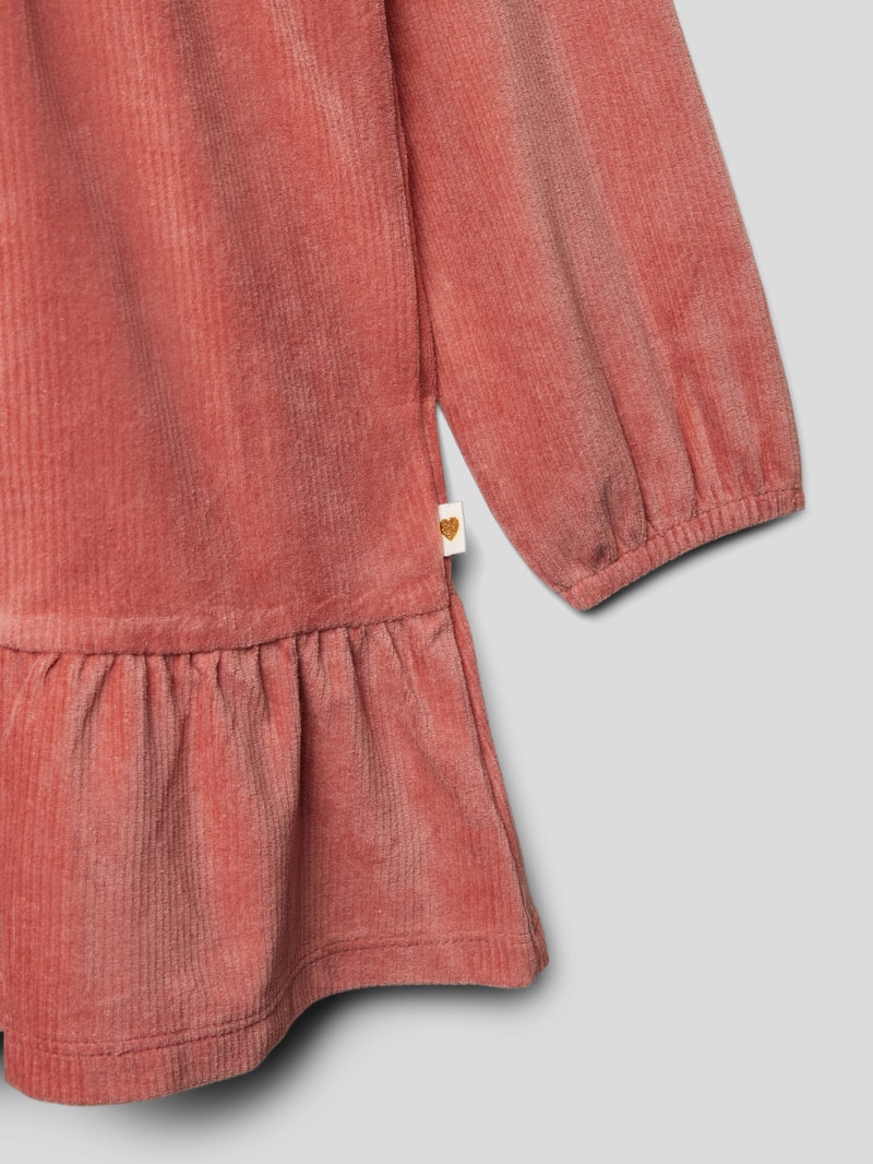Knielanges Kleid mit Rüschen in altrosa
