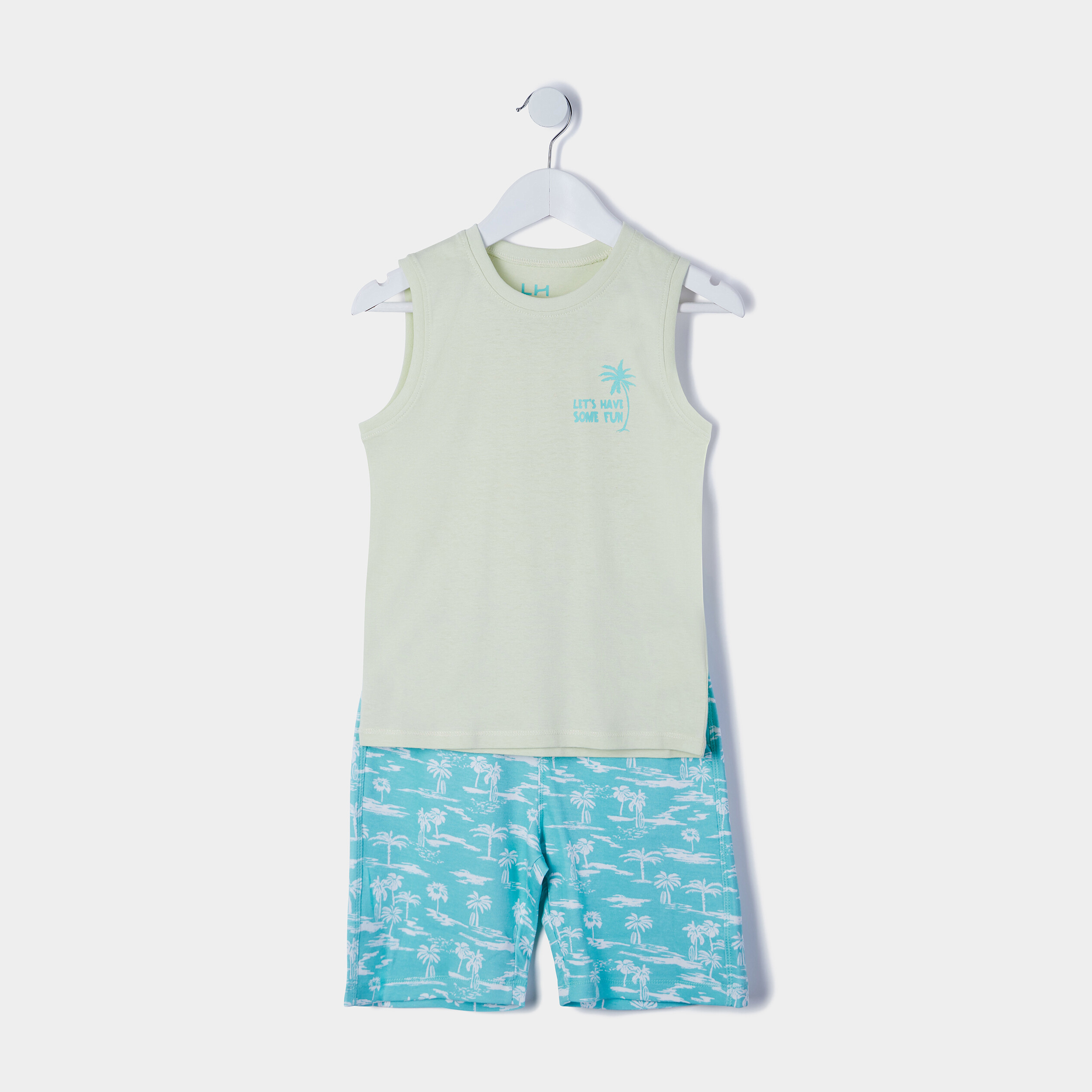 Ensemble 2 pièces short et débardeur vert garçon | La Halle