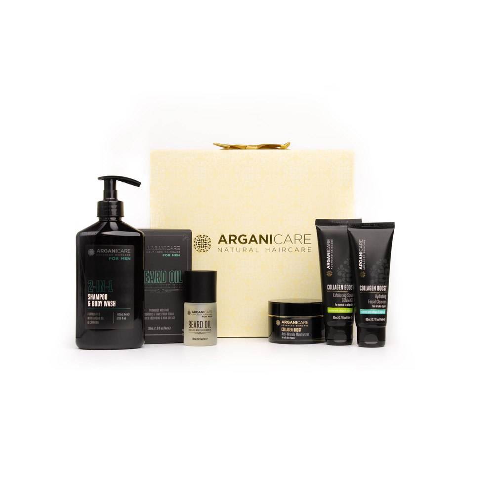 Arganicare Coffret Homme Coffret beauté Homme visage,barbe, cheveux.