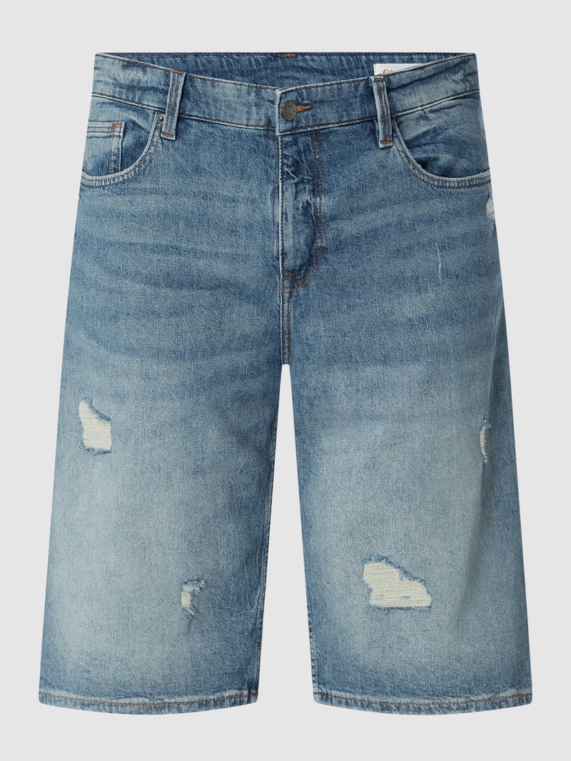 PLUS SIZE Relaxed Fit Jeansshorts mit Stretch-Anteil Modell 'Casby' in blau meliert