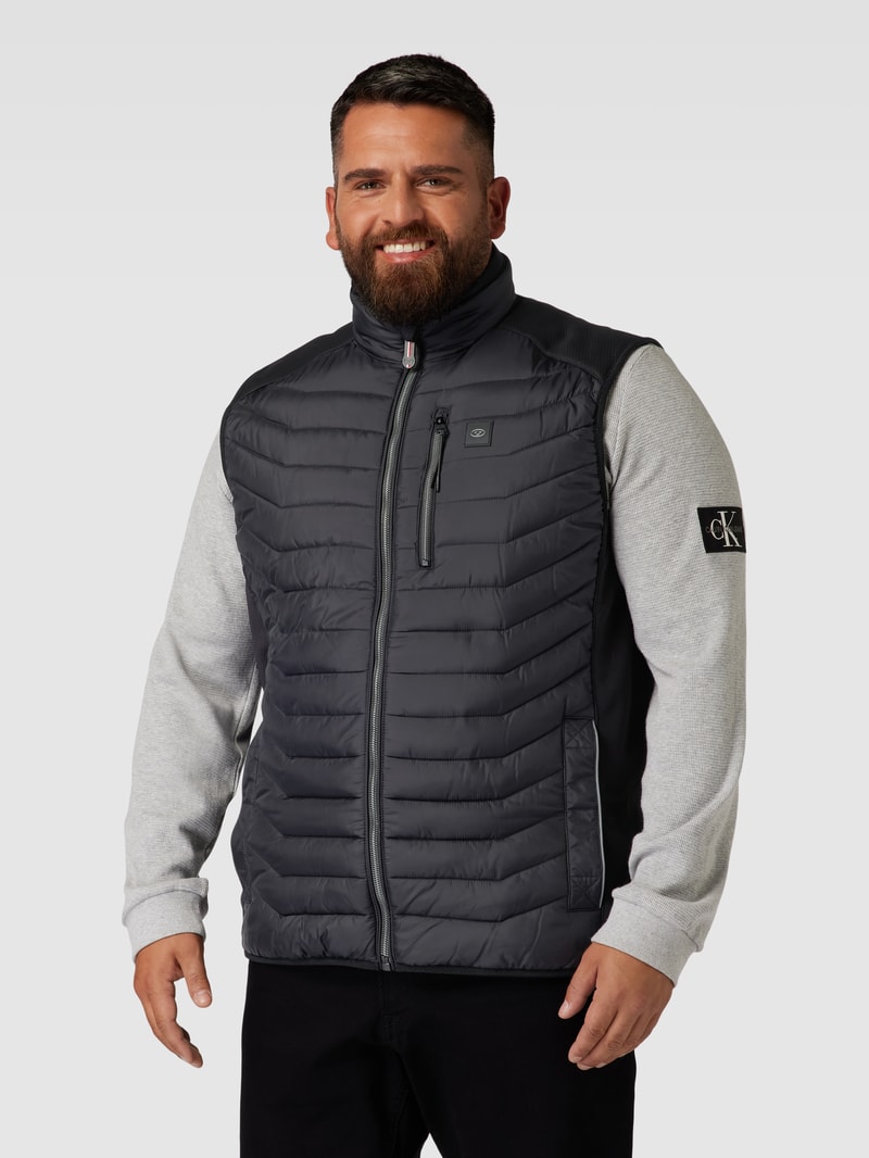 PLUS SIZE Steppweste mit Stehkragen in schwarz
