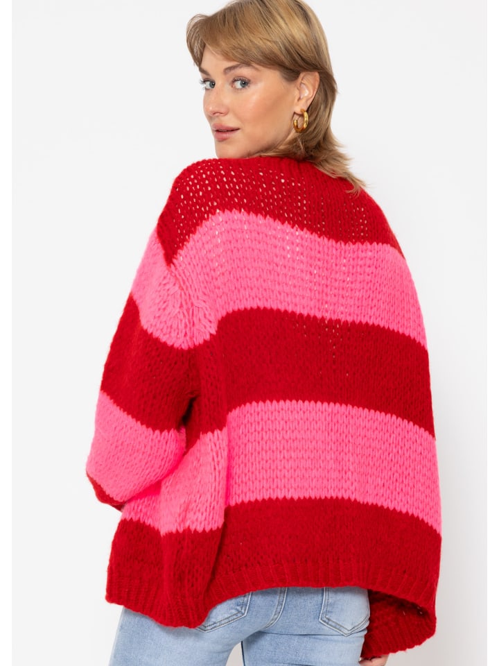 SASSYCLASSY Oversize Cardigan in Rot, Pink günstig kaufen