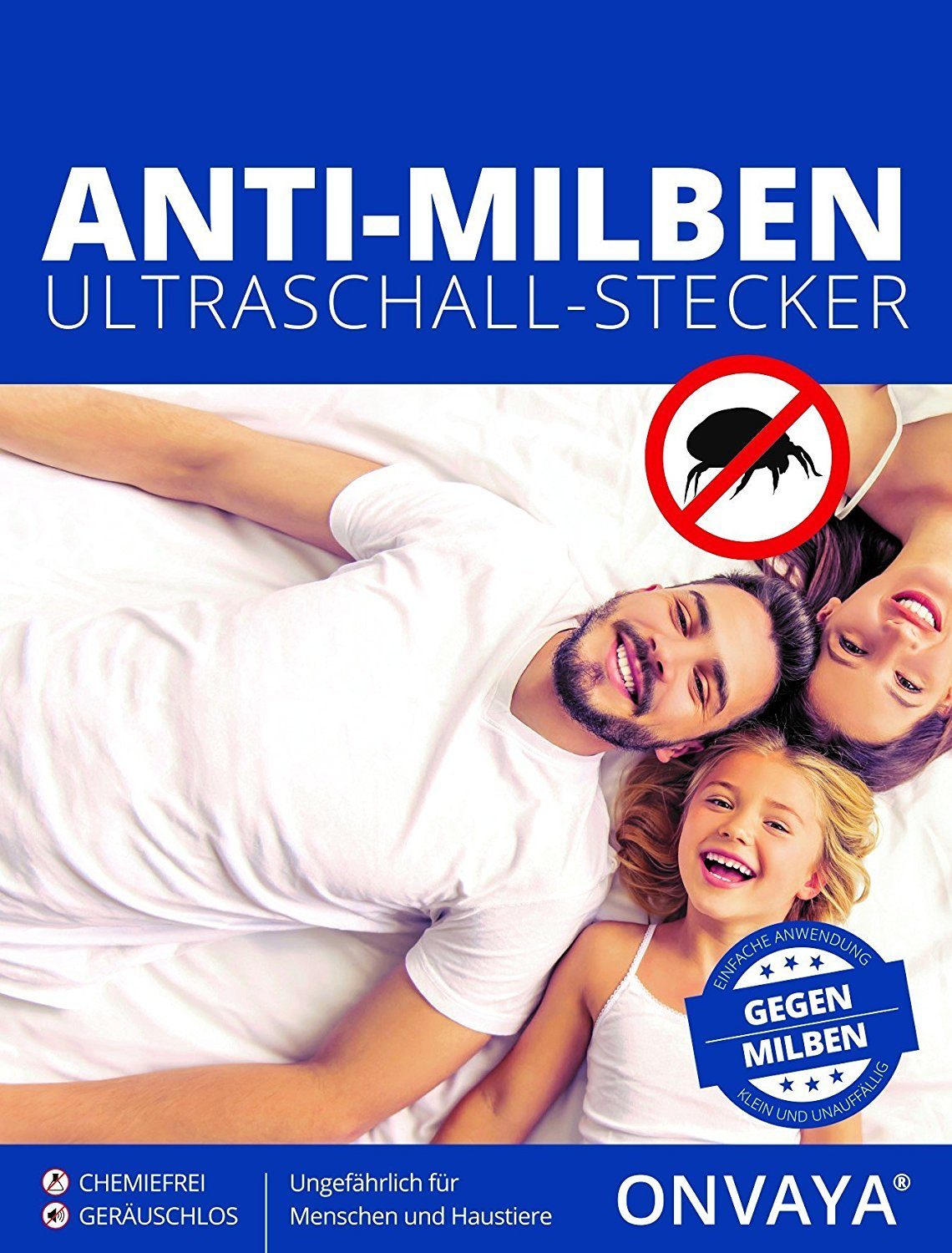 ONVAYA Ultraschall-Milbencontroller Ultraschall Milbencontroller, Mittel gegen Milben, ohne Chemie