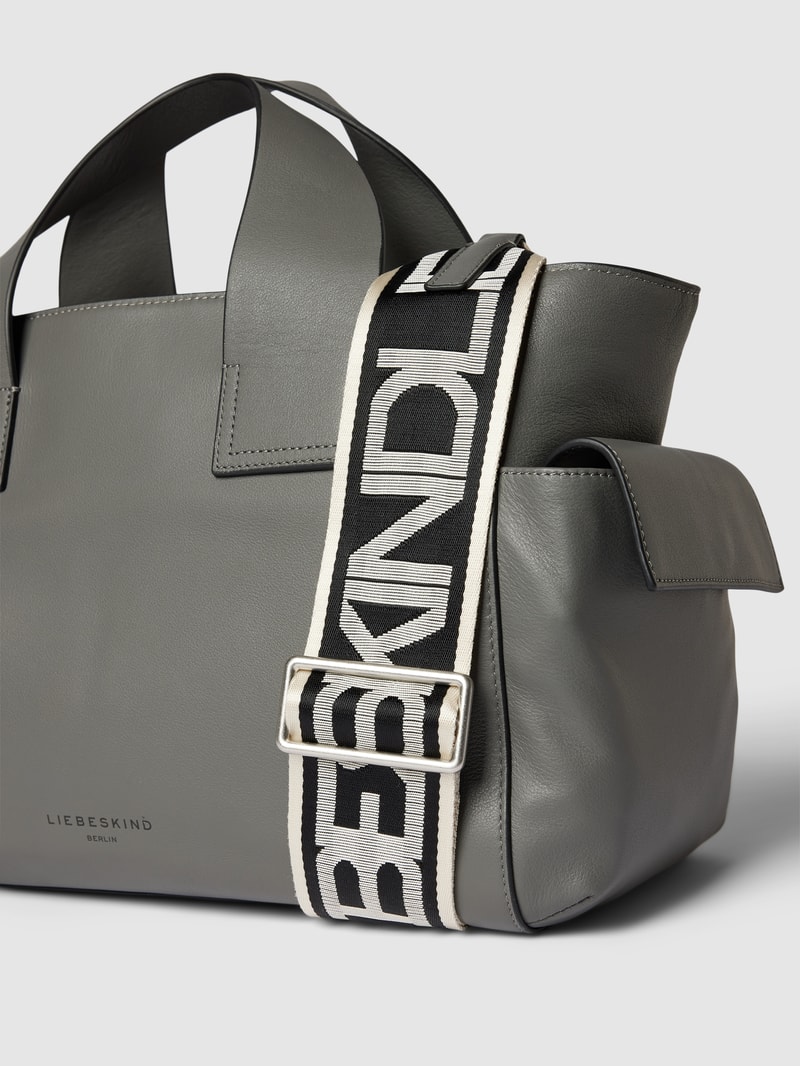 Shopper mit Label-Details Modell 'Sienna' in dunkelgrau