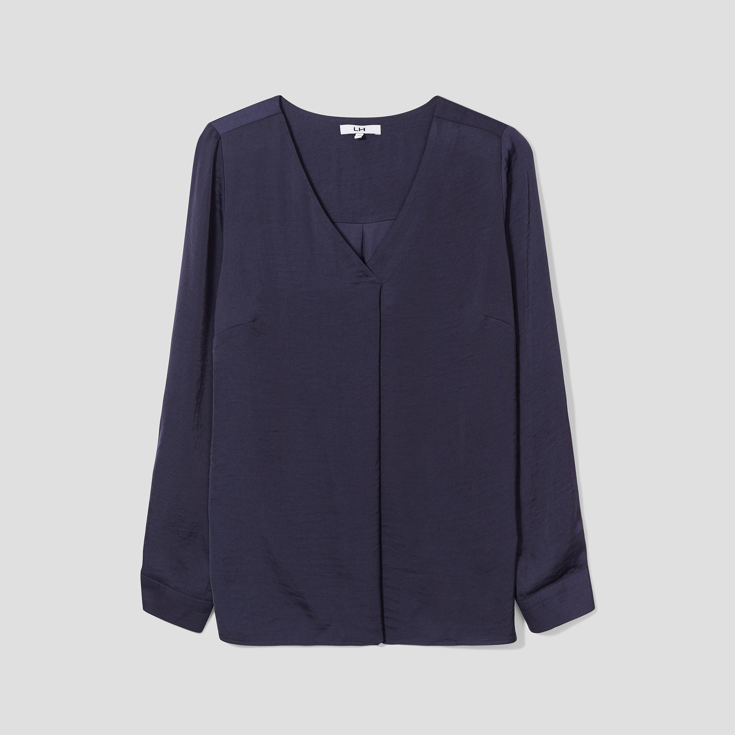 Blouse à revers manches 3 4 bleu foncé femme | La Halle