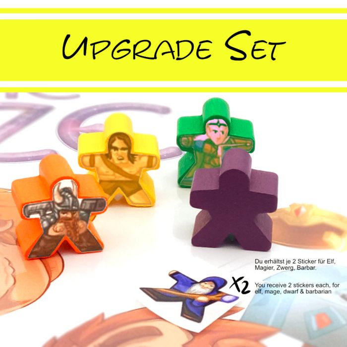 Meeples mit Aufklebern für Magic Maze
