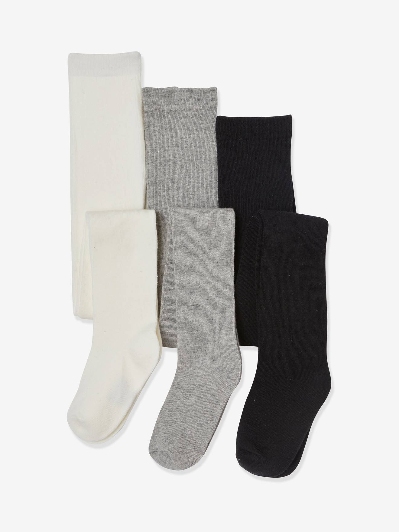 Lot de 3 paires de collants fille BASICS moutarde