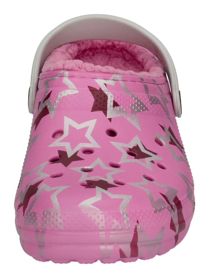 Crocs Hausschuhe CLASSIC LINED DISCO DANCE PARTY CLOG KIDS in rosa günstig kaufen