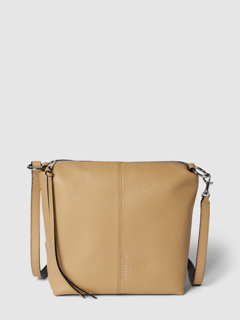 Hobo Bag aus Leder mit Label-Detail Modell 'AISSA' in sand