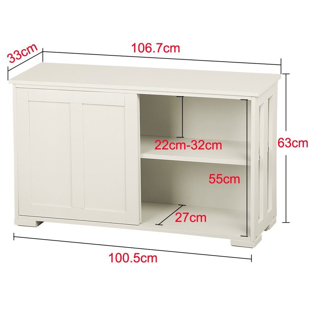 Yaheetech Kommode, Sideboard mit Schiebetüren