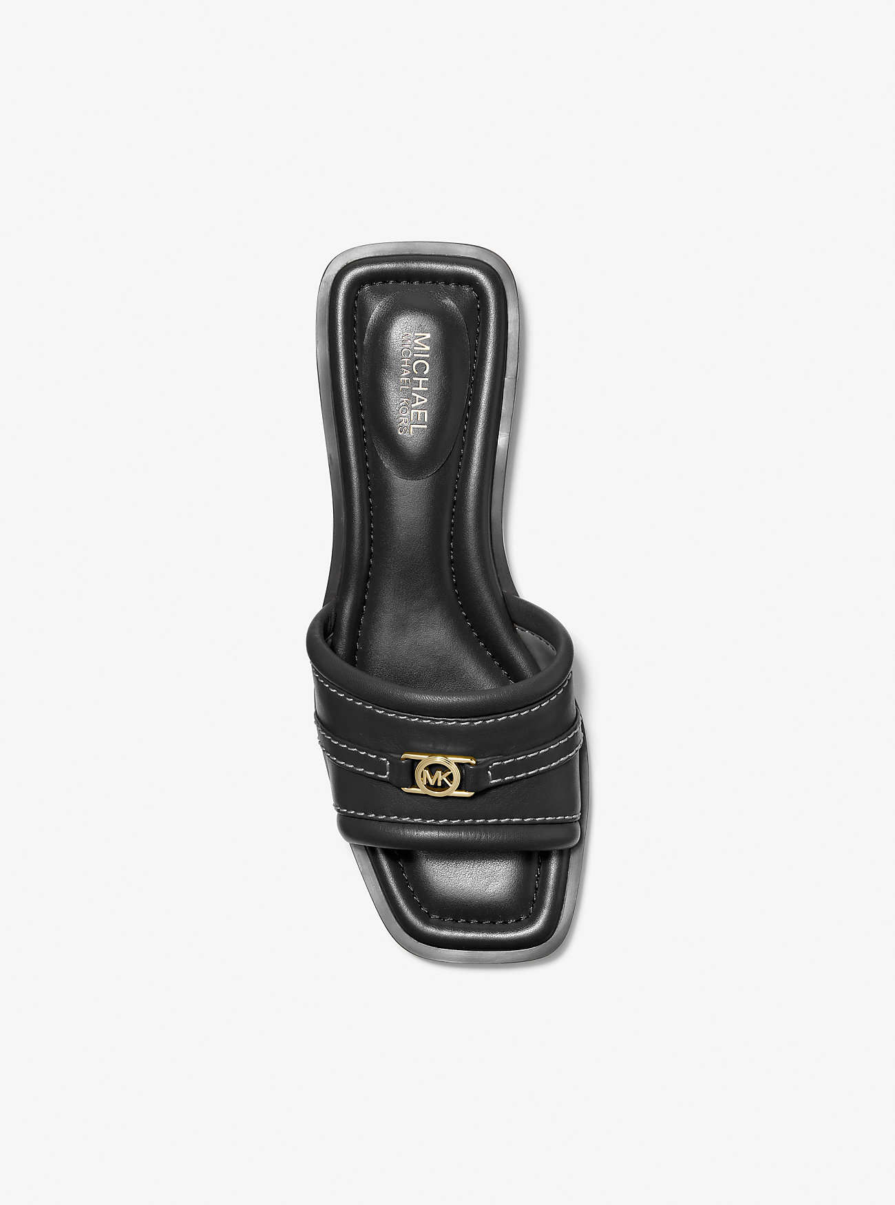 Mandy Leather Slide Sandal - BLACK