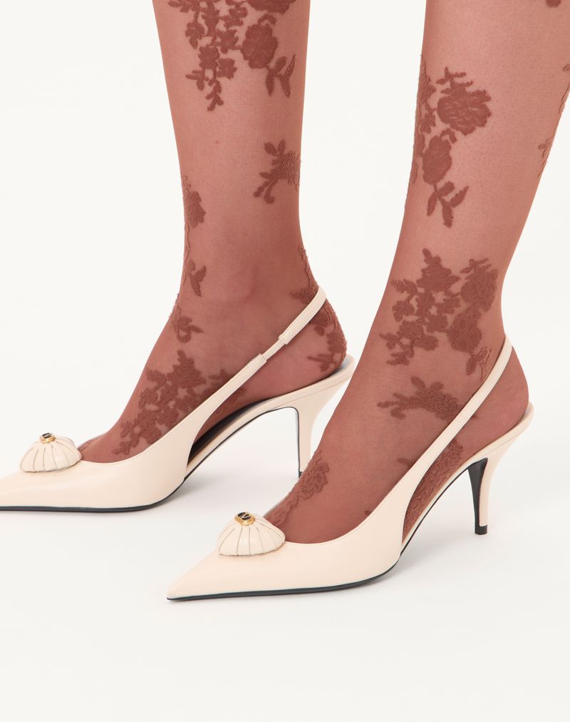 Coeur Royal Slingback Décolleté em pele de cabra 75 mm