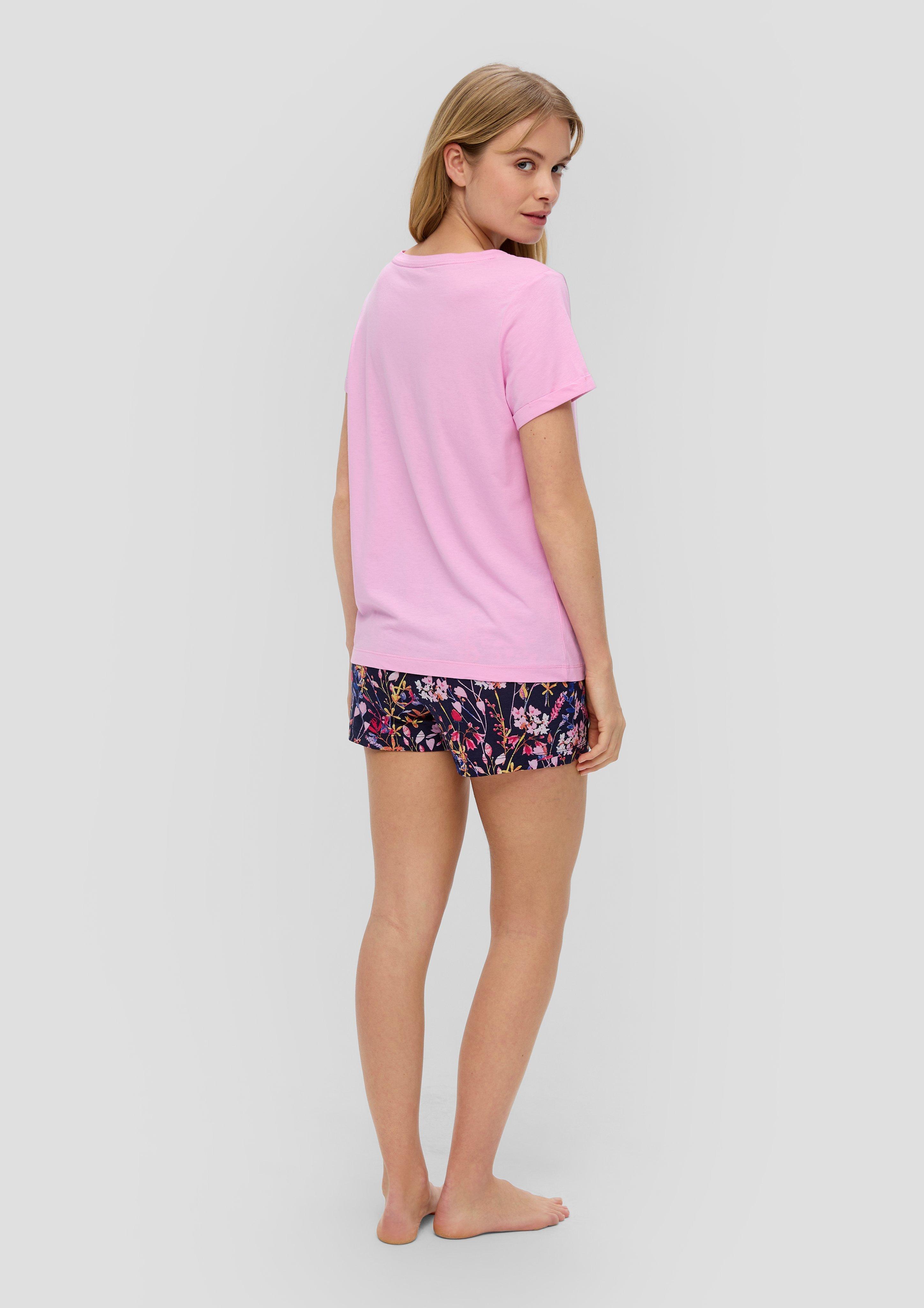 Pyjama-T-Shirt aus Baumwoll-Viskosemix  6009483-776