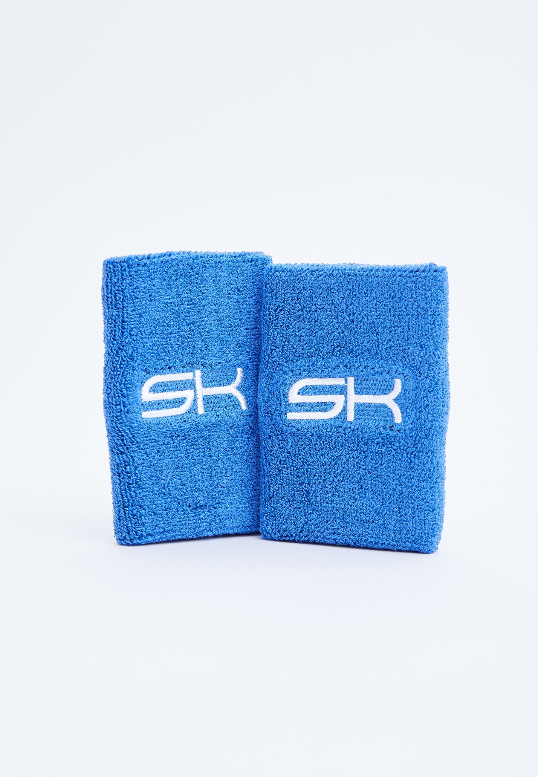SPORTKIND Schweißband Tennis Schweißbänder groß 2er Set unisex Kinder & Erwachsene, kornblumen blau