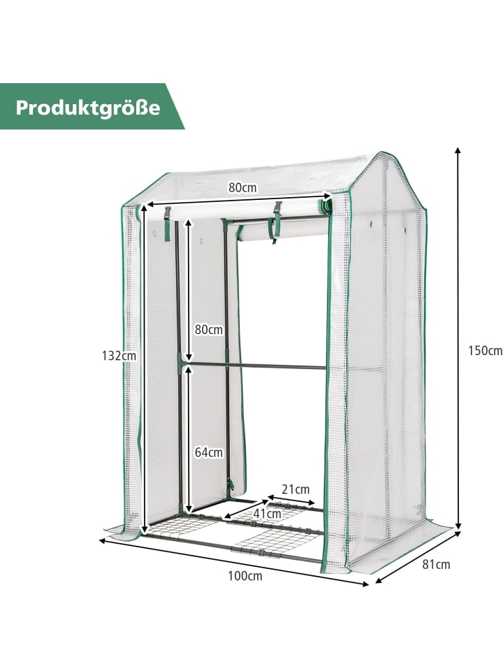 COSTWAY Gewächshaus 100x81x150cm in Transparent günstig kaufen onesize