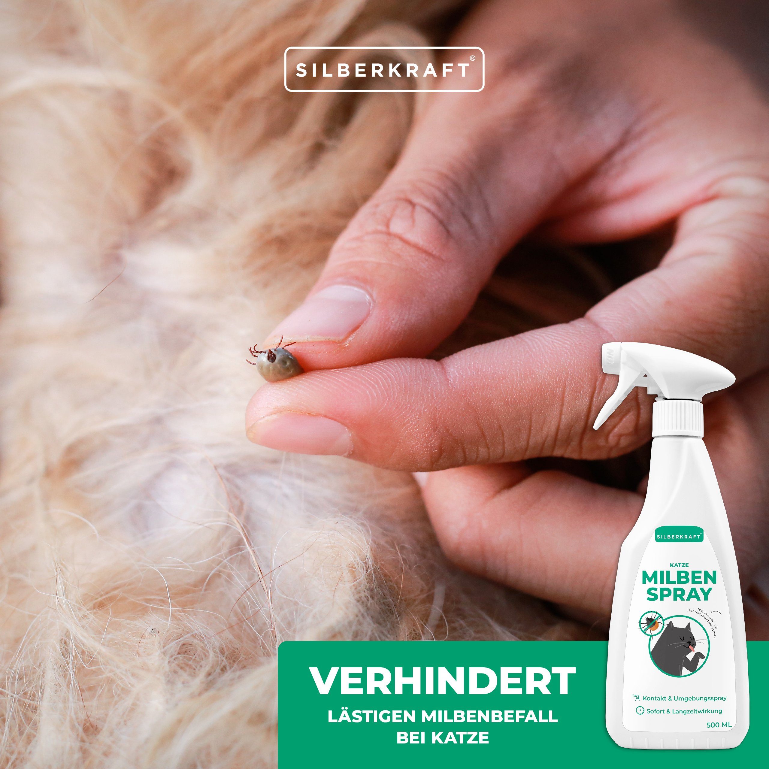 Silberkraft Insektenspray Milbenspray für Katzen, 500 ml, 1-St.