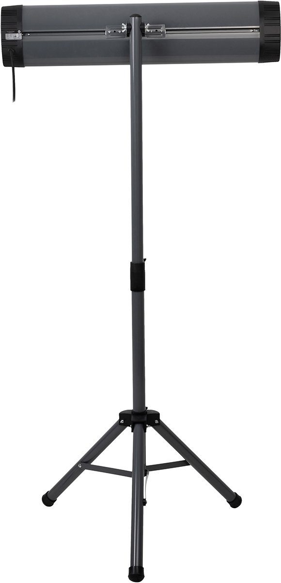 Heidenfeld Heizstrahler Elektro Infrarot Heizstrahler IH100 inkl. Stativ und Fernbedienung, 2500 W, Heizgerät Heizung Terrassenstrahler - 3 Heizstufen - 3 J. Garantie