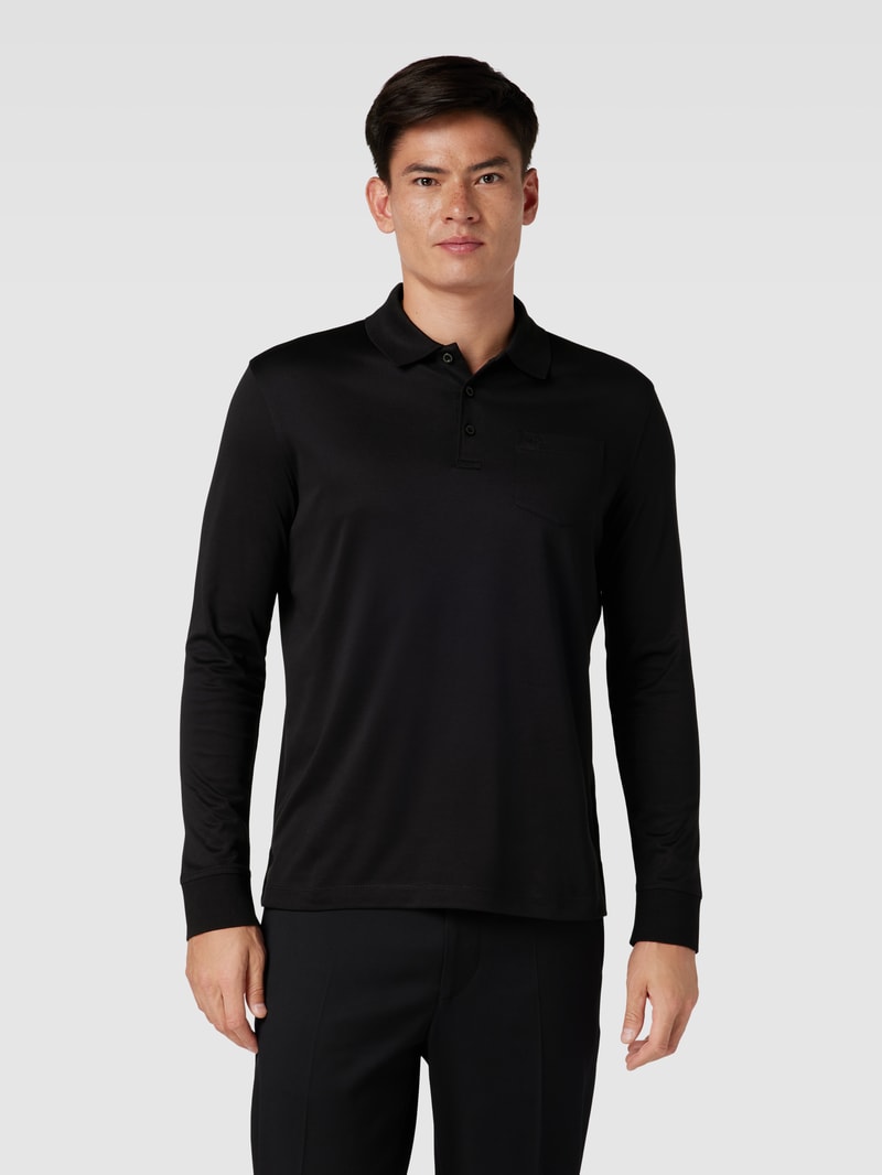 Poloshirt mit Brusttasche in schwarz