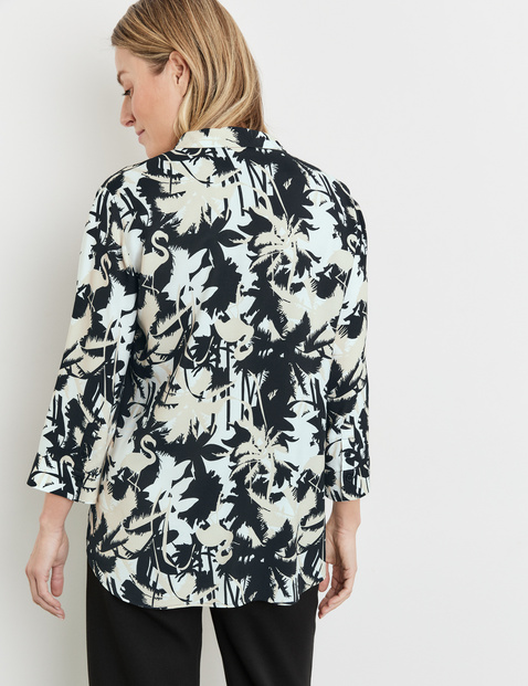 Gemusterte 3/4 Arm Bluse aus nachhaltigem Material