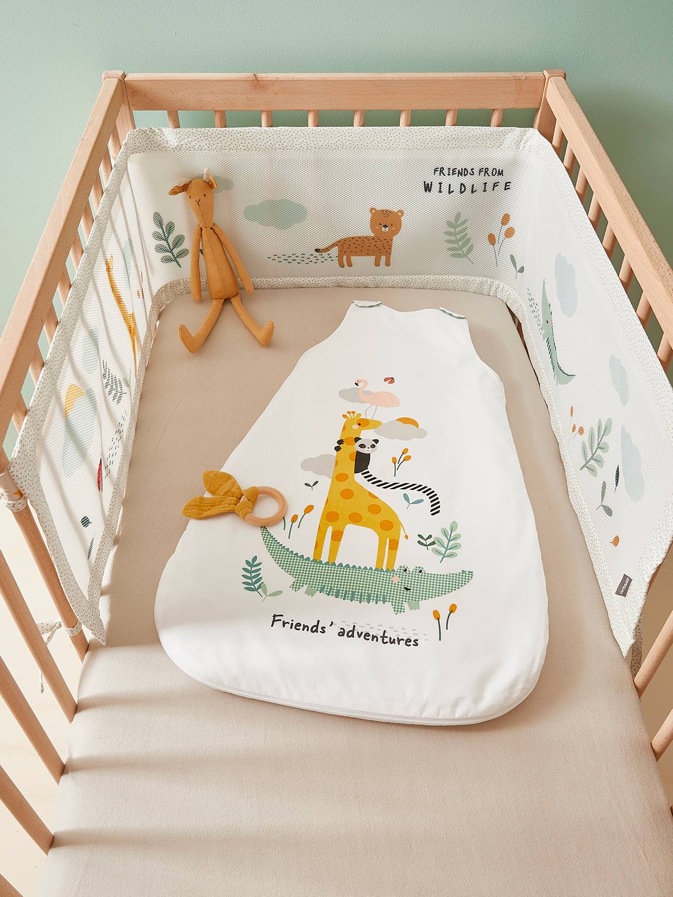 Vertbaudet Baby Sommerschlafsack TIERPYRAMIDE - weiß/mehrfarbig