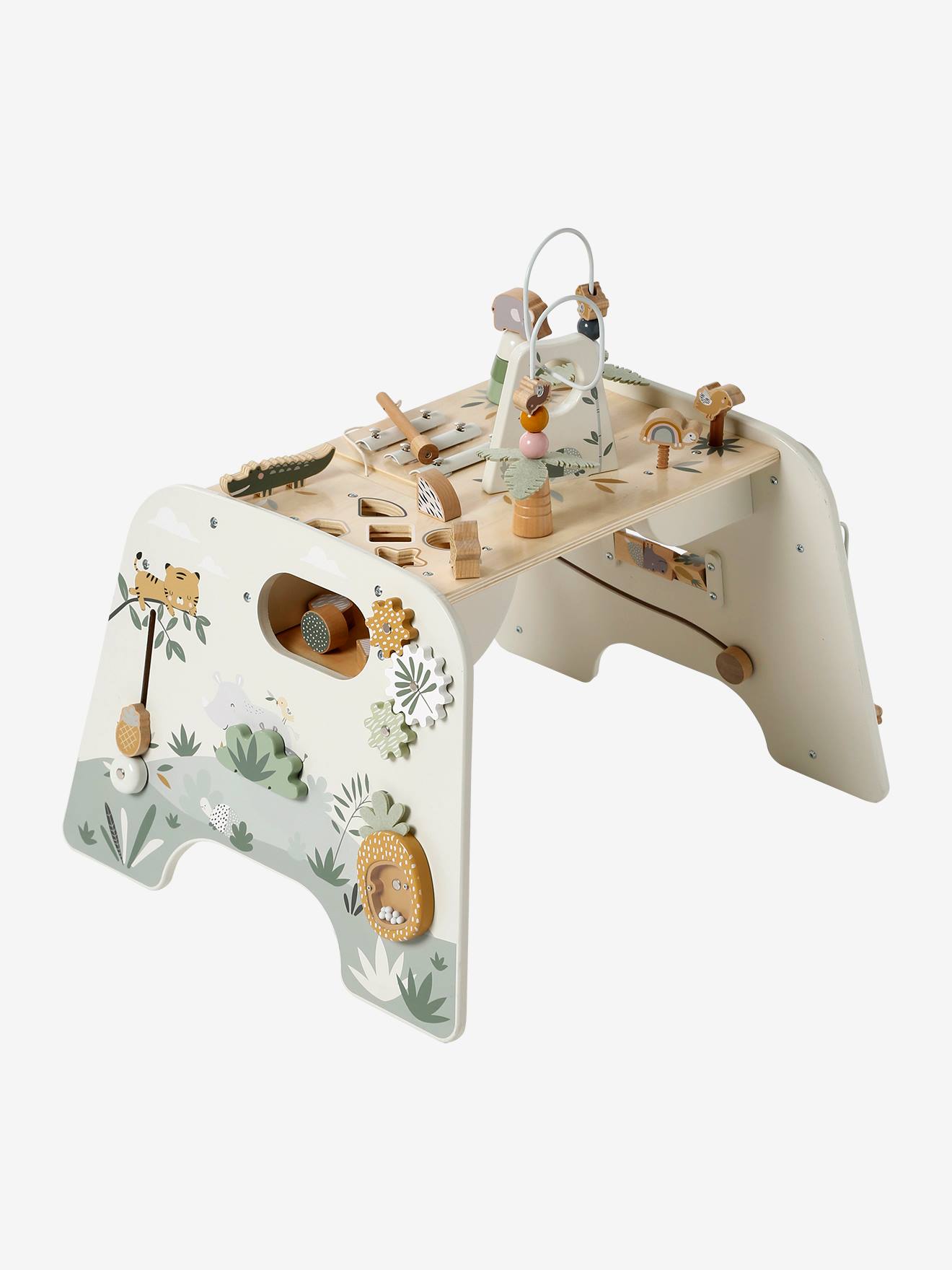 Vertbaudet Mitwachsender Baby Activity-Tisch TANSANIA, Holz FSC - natur