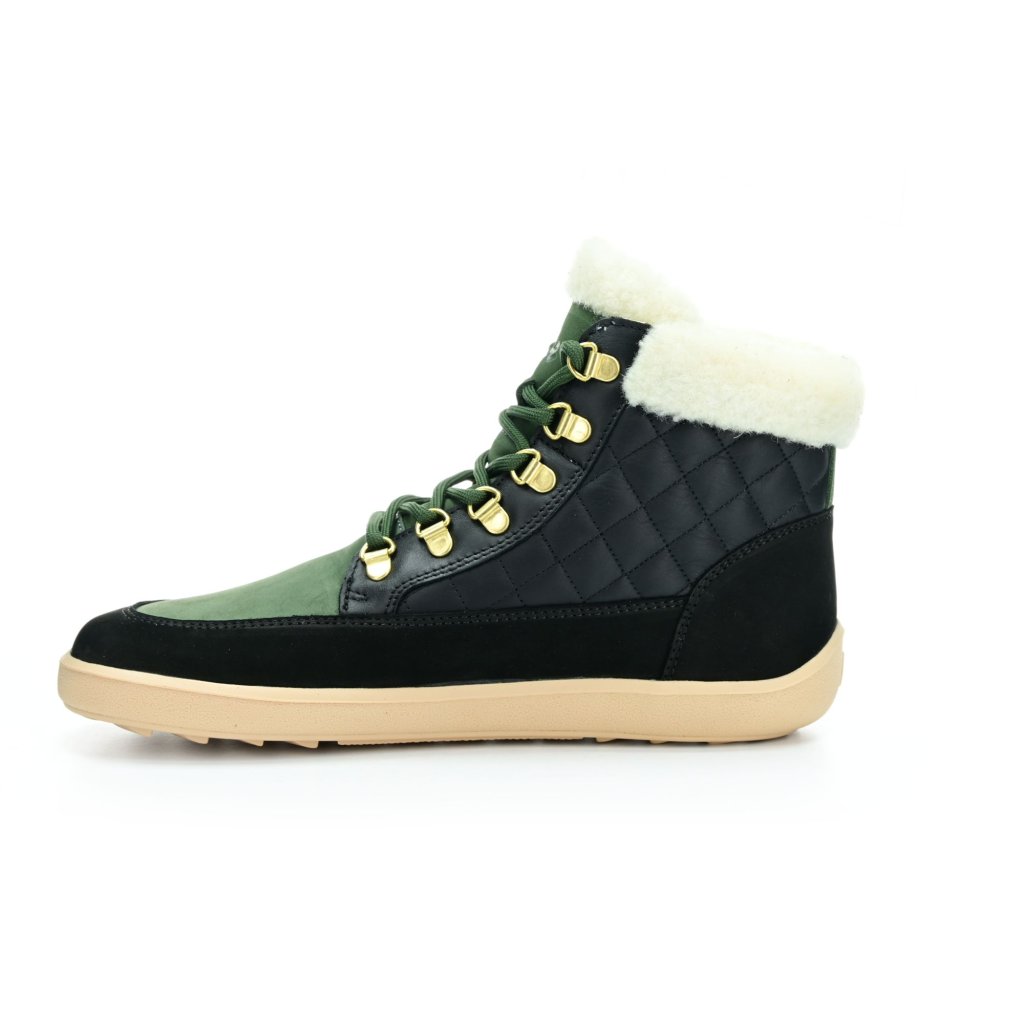 Be Lenka Olivia Black & Dark Green grüne Winterbarfußschuhe