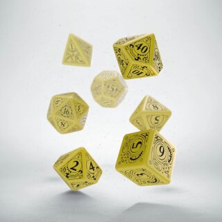 Steampunk Yellow & black Dice Set (7)