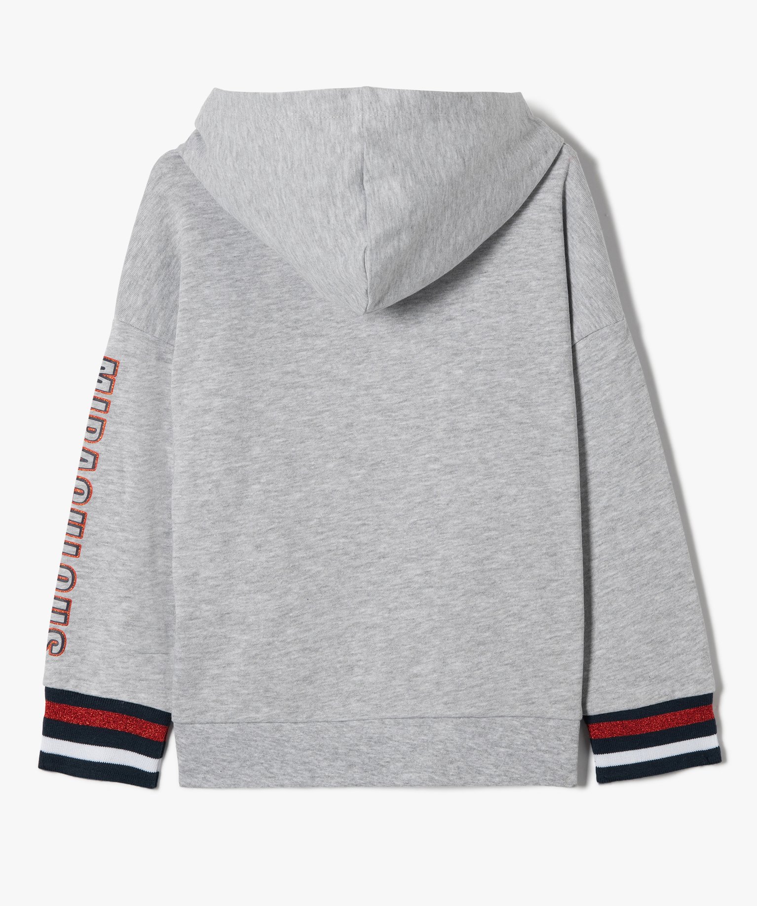 Sweat fille à capuche coupe asymétrique - Miraculous gris | GEMO