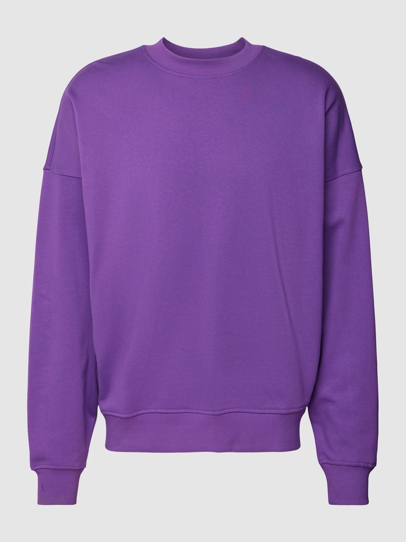 Sweatshirt mit gerippten Abschlüssen in violett