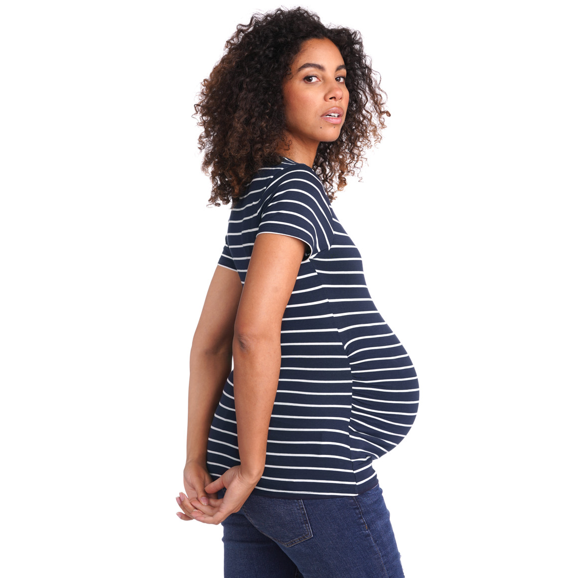 2 Damen Umstands-T-Shirts mit Raffung