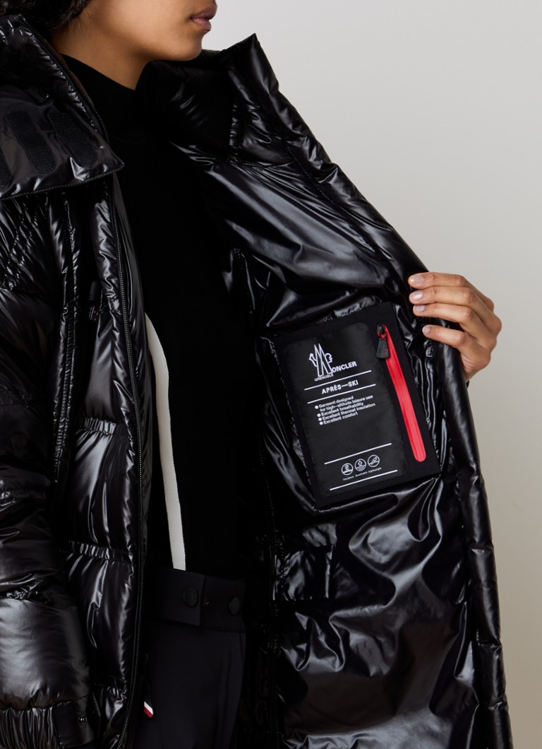 Moncler Rochelairs vattert parka med dunpolstring og avtakbar hette