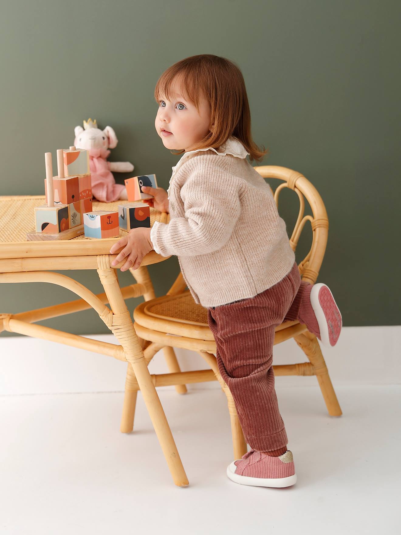Gilet bébé en côtes perlées lilas
