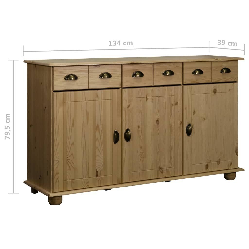 vidaXL Sideboard Sideboard 134x39x79,5 cm Massivholz Kiefer (1 St)