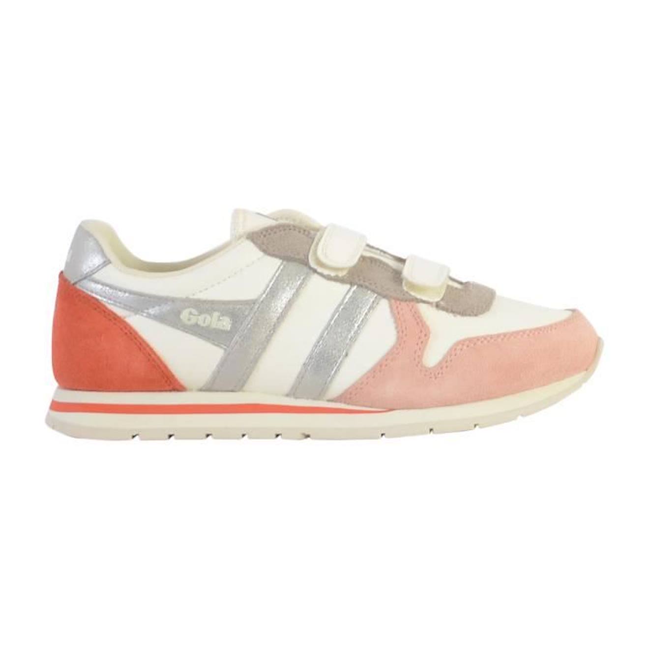 Basket Cuir Enfant Gola Daytona Quad Strap blanc