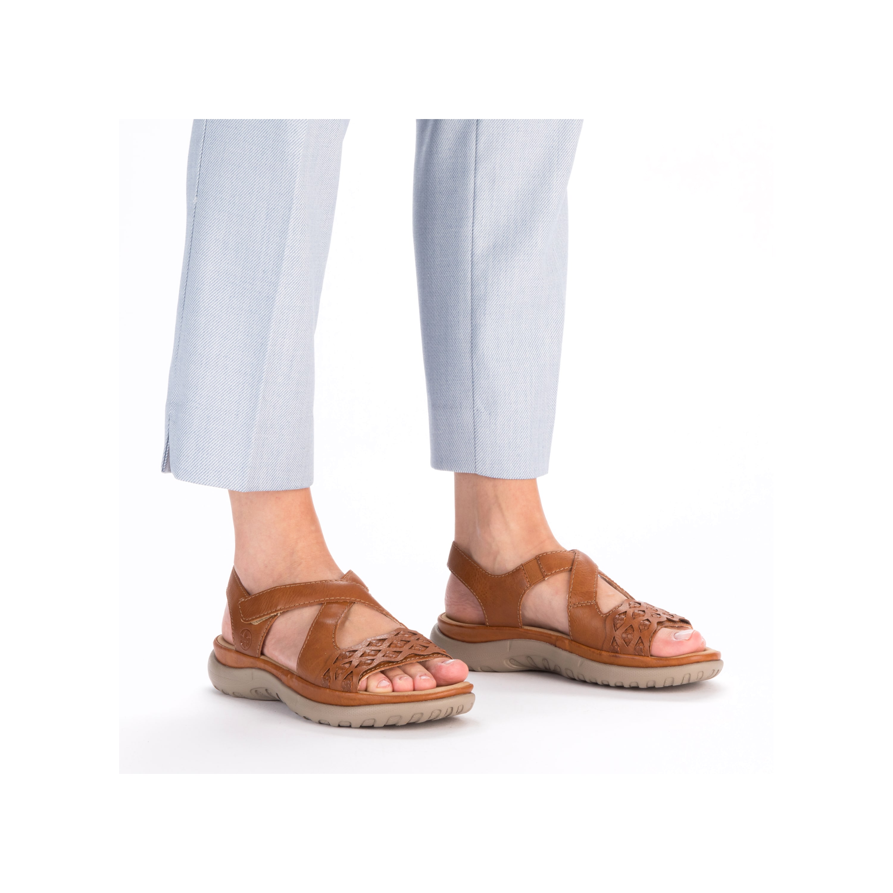 Rieker Damen Riemchensandalen nussbraun