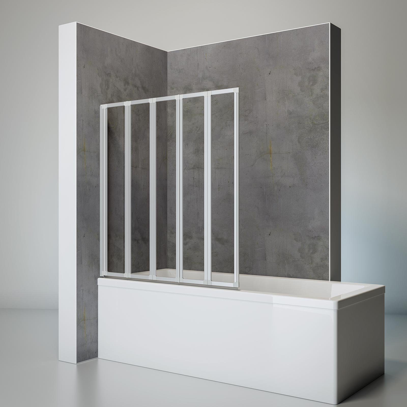 Schulte Badewannenaufsatz Smart BxH: 115 x 121 cm, 3 mm Sicherheitsglas, (5 tlg), zum Kleben - ohne Bohren in die Fliese, inkl. Klebe-Montage-Set