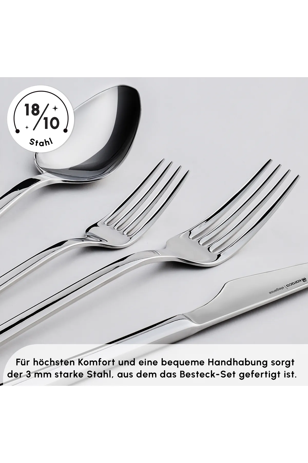 Karaca  Sedir Elegance Besteckset für 12 Personen, 84-teilig - Hochwertiges 18/10 rostfreies