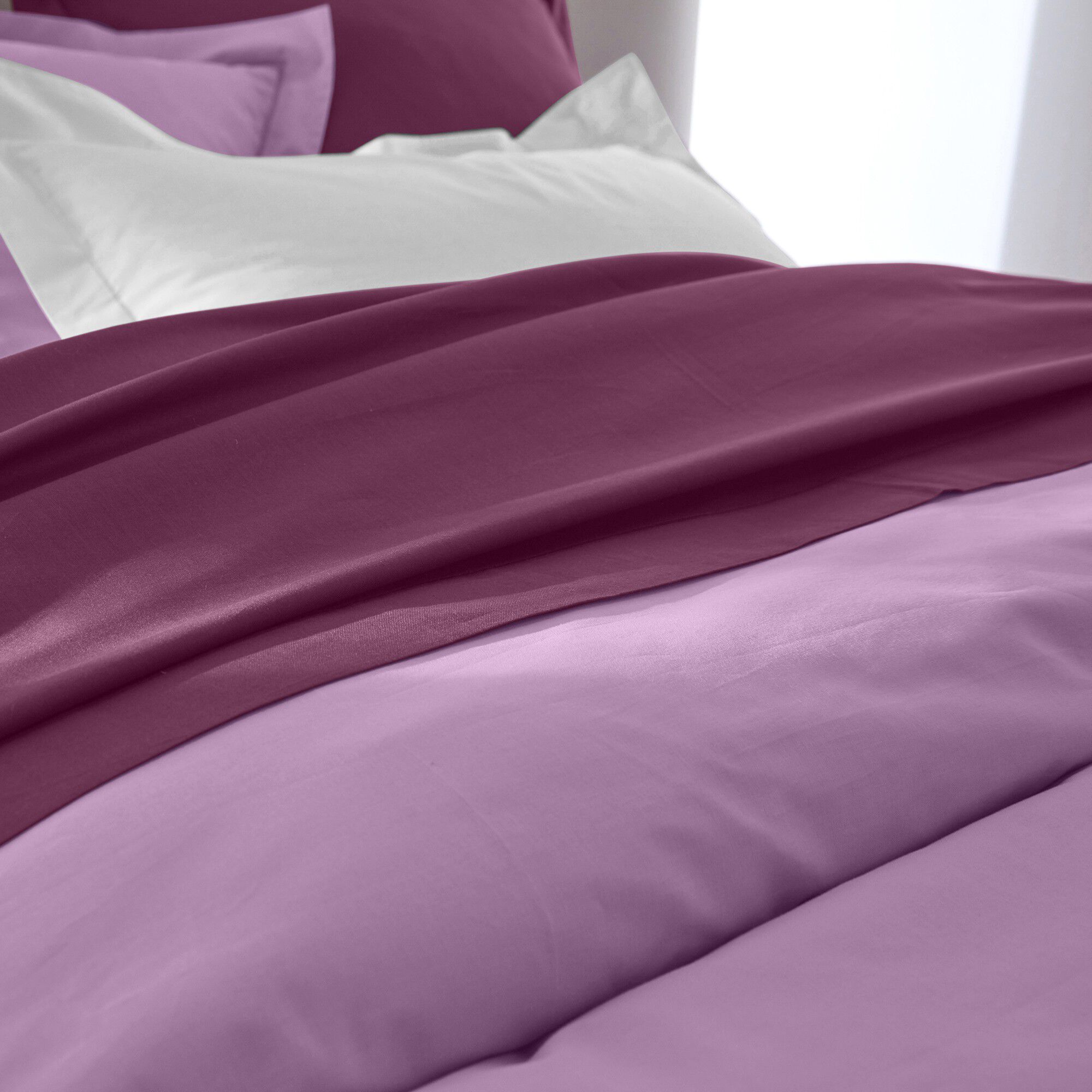 Linge de lit uni polyester-coton Colombine