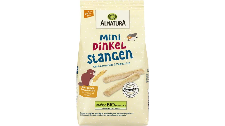 Alnatura Bio Mini Dinkelstangen für Kleinkinder ab 1 Jahr 80 g