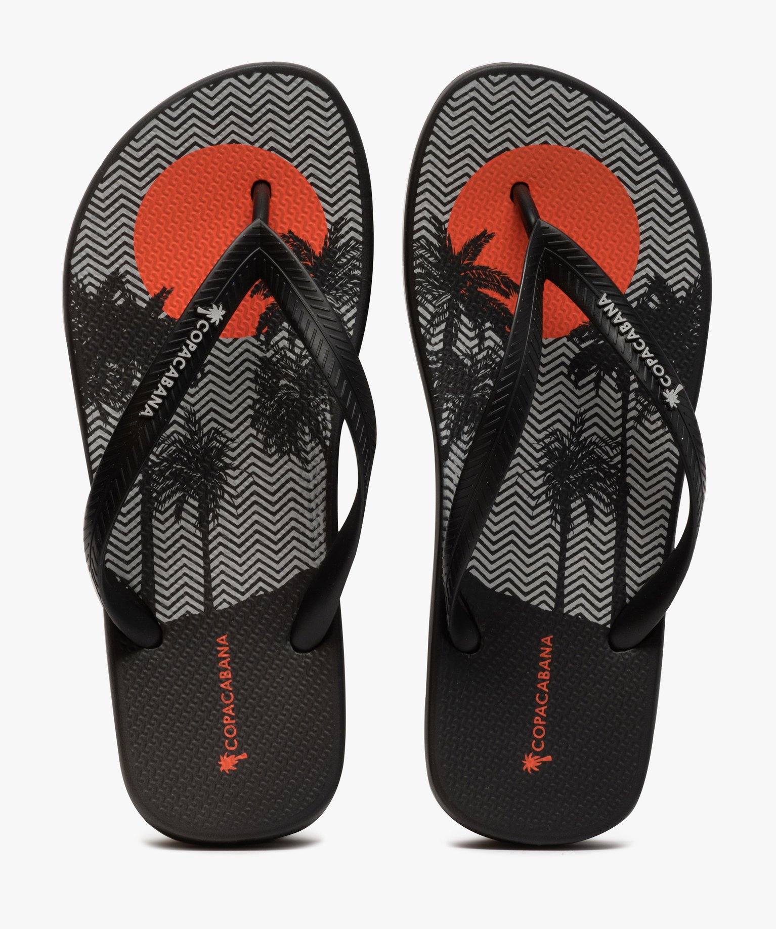 Tongs homme à semelle imprimée - Copacabana noir | GEMO