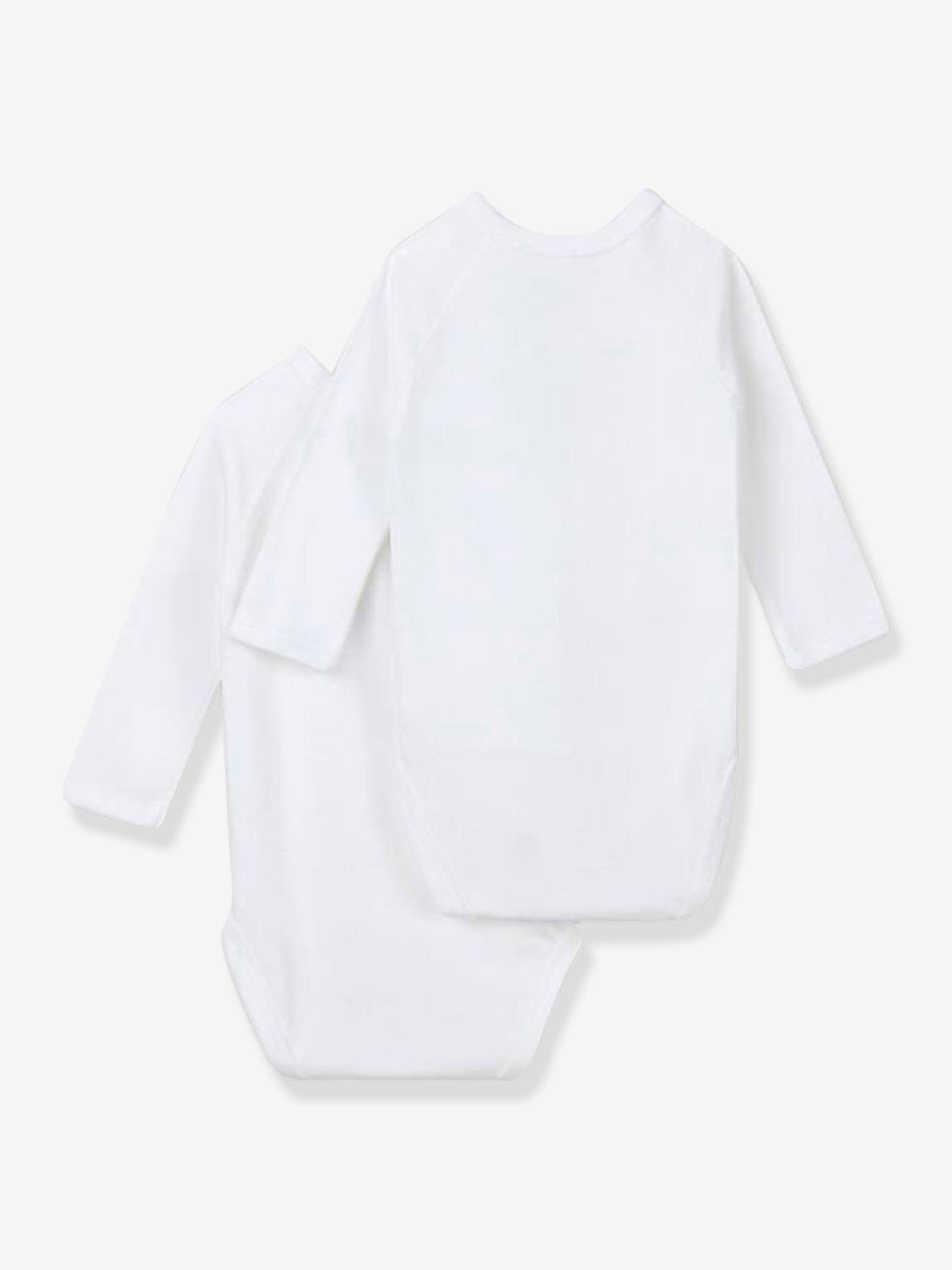 Petit Bateau 2er-Pack Baby Wickelbodys aus Bio-Baumwolle Oeko-Tex PETIT BATEAU - weiß