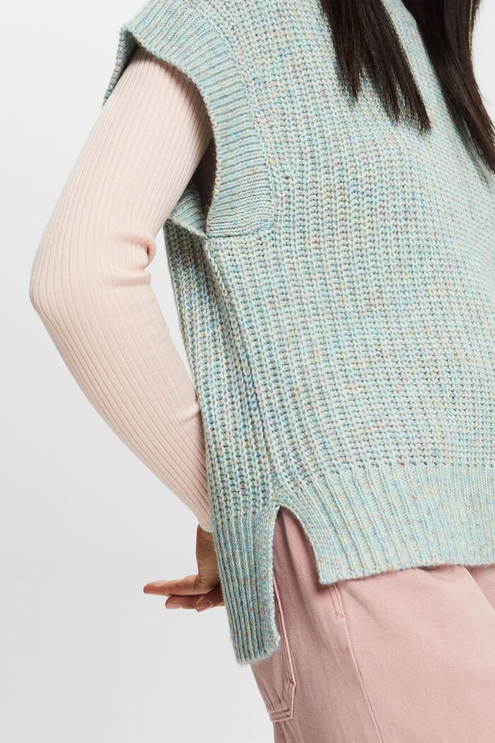Ärmelloser Rippstrickpullover