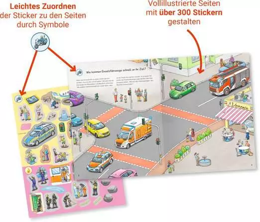 Ravensburger Wieso? Weshalb? Warum? Stickerheft: Einsatzfahrzeuge