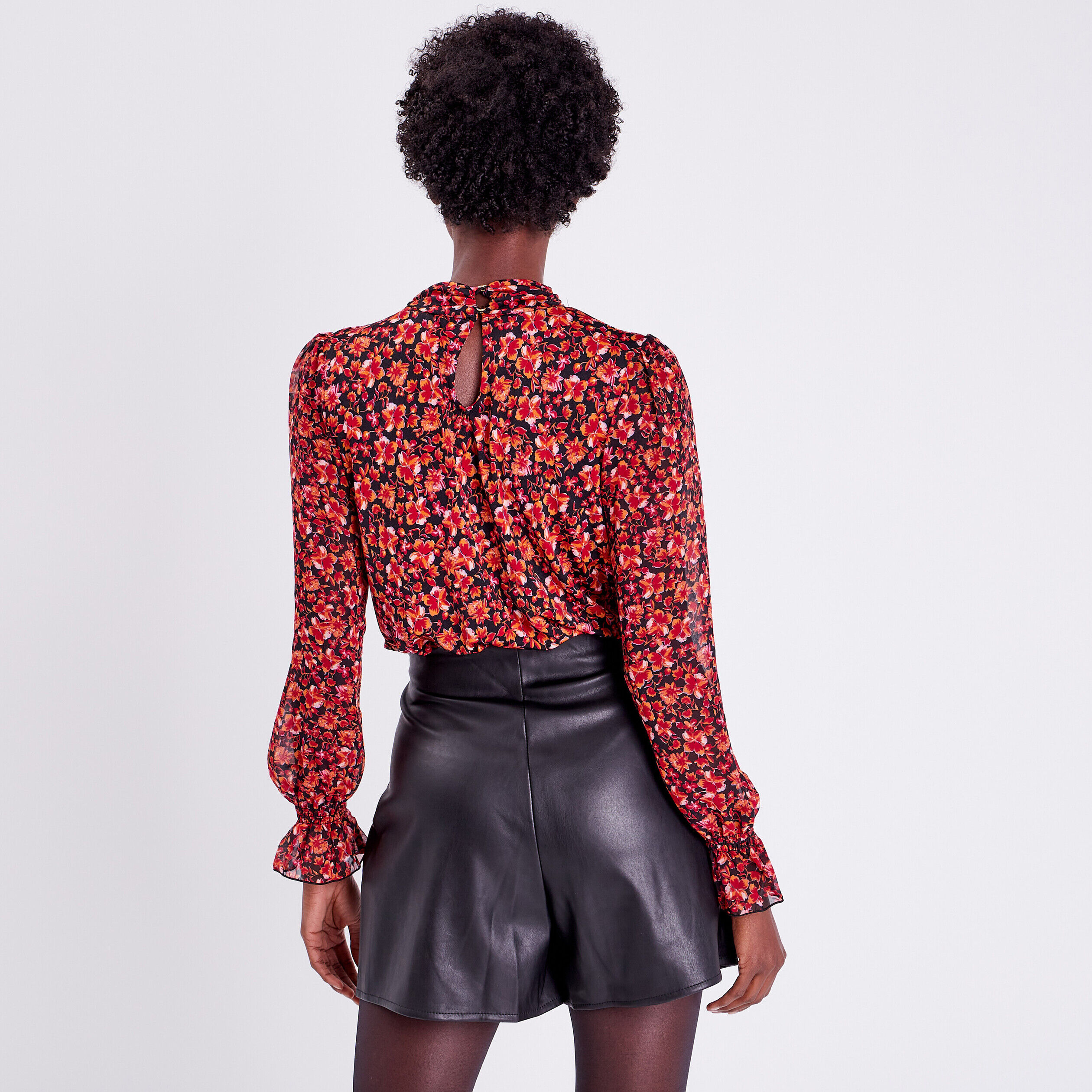 Blouse manches longues noir femme | Cache Cache
