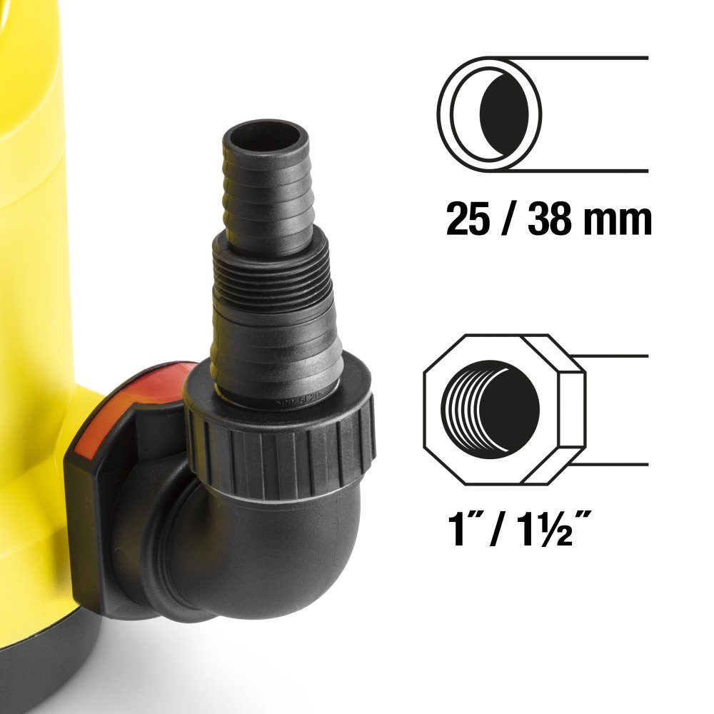 TROTEC Klarwasserpumpe TWP 7506 E, IPX8 Schutzart, 750 W, 13.000 l/h Förderleistung, Flachabsaugung bis auf 5 mm
